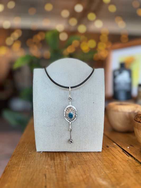 Handmade Sterling Silver Blue Stone Necklace