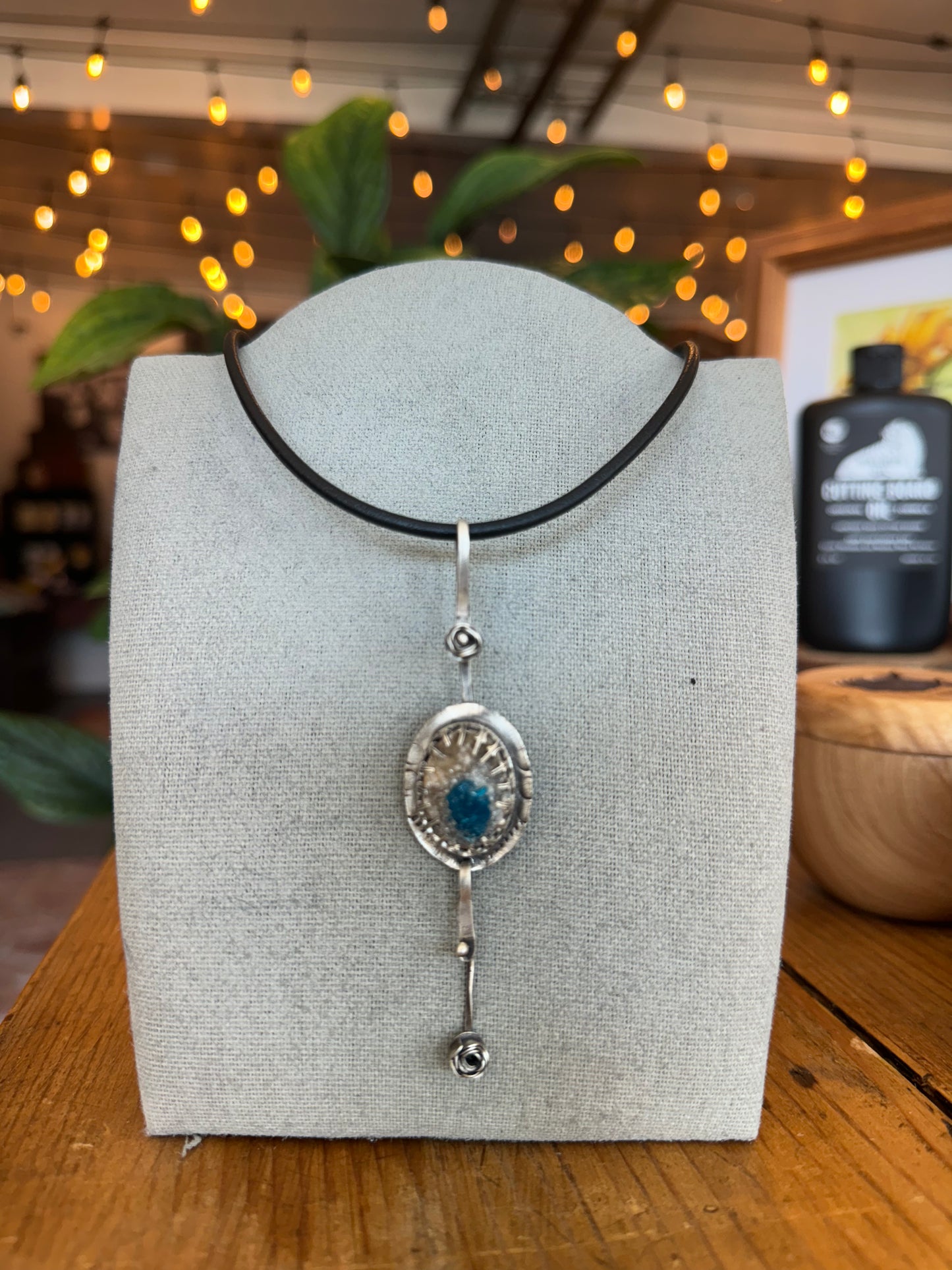 Handmade Sterling Silver Blue Stone Necklace