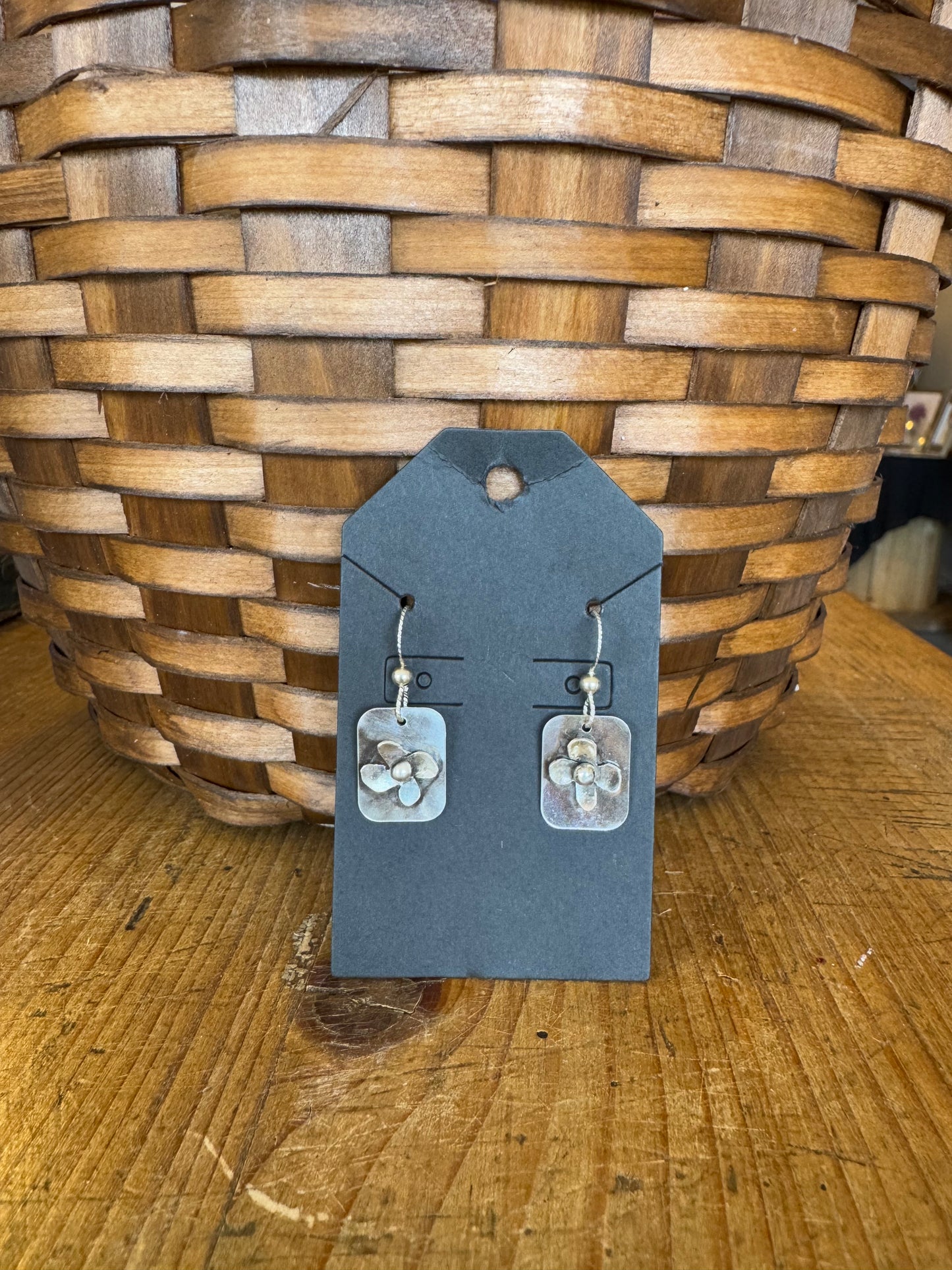 Square Floral Earrings