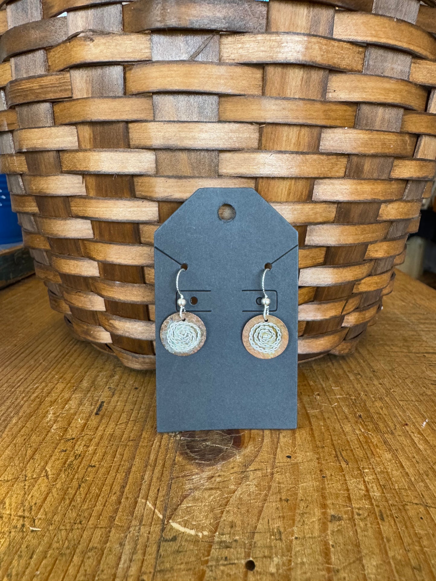 Copper and Silver Circle Earrings